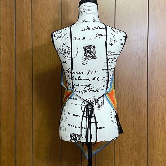 Versace Barocco Goddess Scarf Top in Dark Orchid & Sun size 46/us size 10 - Picture 7 of 12